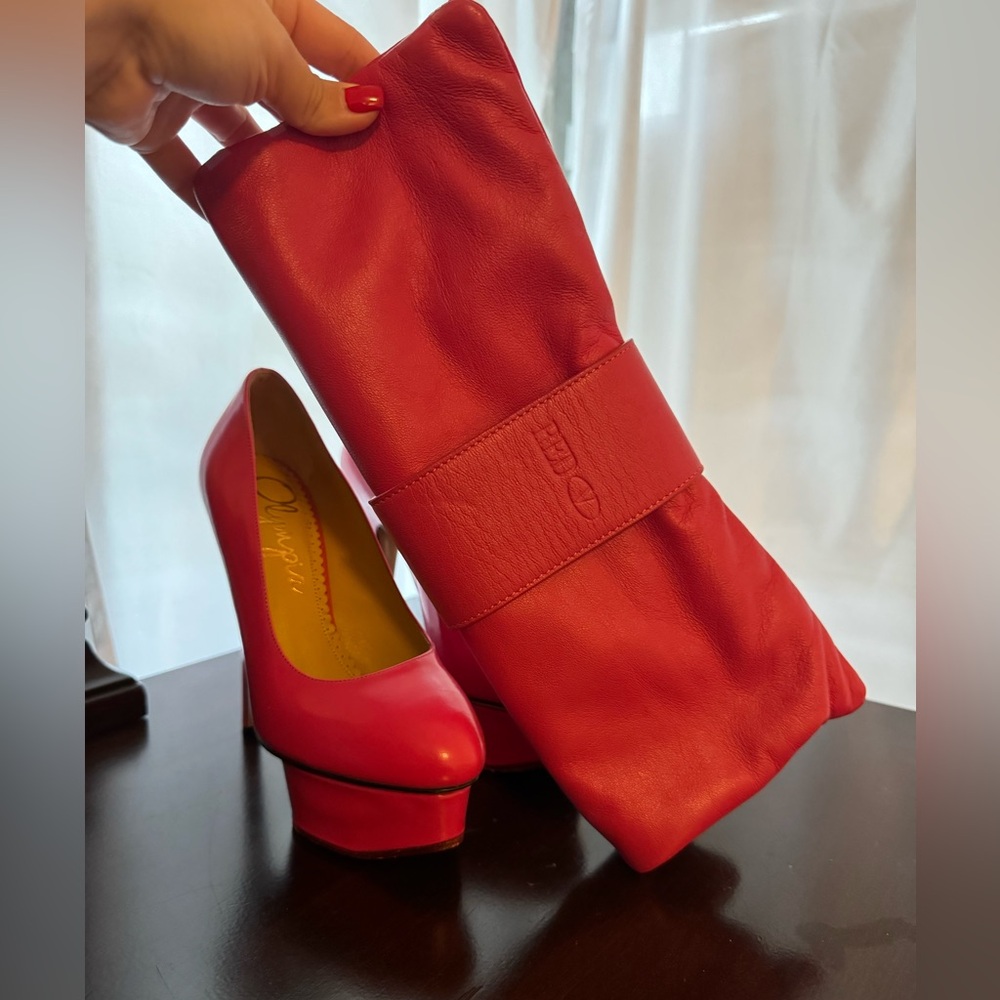 Authentic Charlotte Olympia bubble gum heels 35